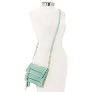 Mint green crossbody with adjustable strap!